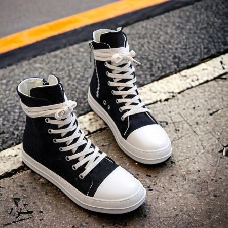 Black Leather Unisex Sneakers: Stylish & Comfortable Sport Shoes