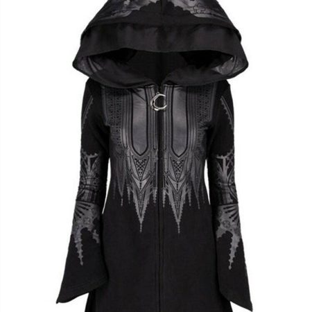 Black Long Hooded Top: Trendy Street Goth Style for Fashion Forward Looks