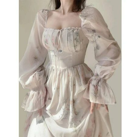 Fairycore Renaissance Dress: Y2K Cottagecore Chic