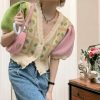Floral Kawaii Puff Sleeve Cardigan: Vintage Y2K Style