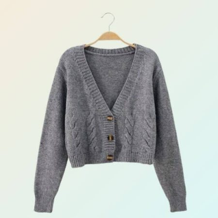 Harajuku Knitted Crop Cardigan: Y2K Winter Style