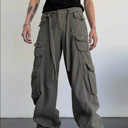 Vintage Vibe High Waist Overalls: Unisex Summer Style with Spacious Pockets